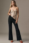 Endless Rose Slim High-rise Flare Pants In Black