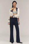 Endless Rose Slim High-rise Flare Pants In Blue