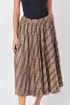 Endless Rose Snake Print Pleated Midi Skirt In Animal In Multi