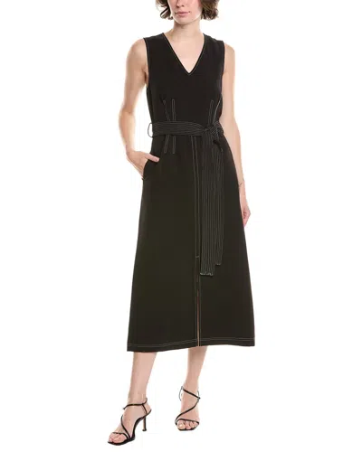 Endless Rose Stitch Midi Dress In Black