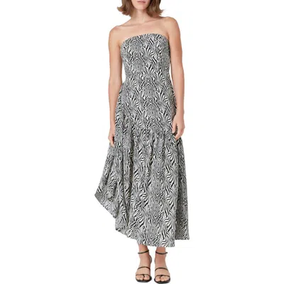Endless Rose Strapless Asymmetric Hem Cotton Maxi Dress