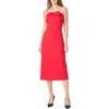 Endless Rose Strapless Bow Midi Dress In Red