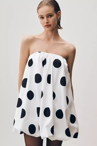 Endless Rose Strapless Bubble-hem Mini Dress In Black