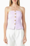 Endless Rose Strapless Button-up Top In Lilac