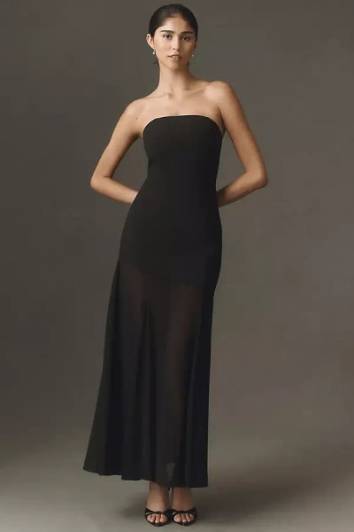 Endless Rose Strapless Chiffon Dress In Black