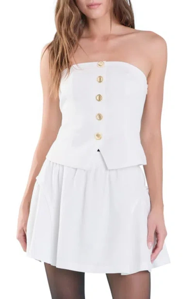 Endless Rose Strapless Cotton & Linen Top In Ivory