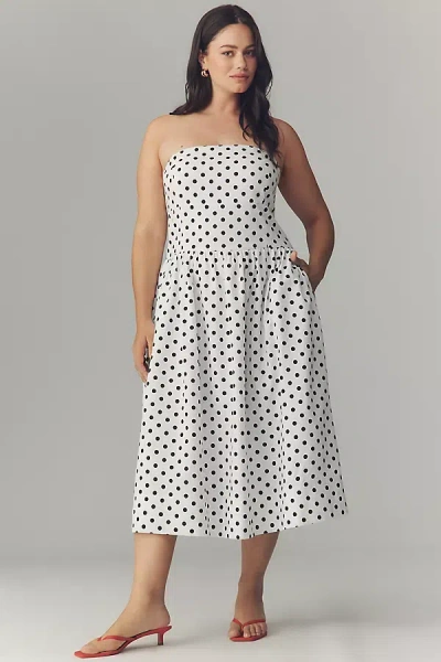 Endless Rose Strapless Drop-waist Midi Dress In Black