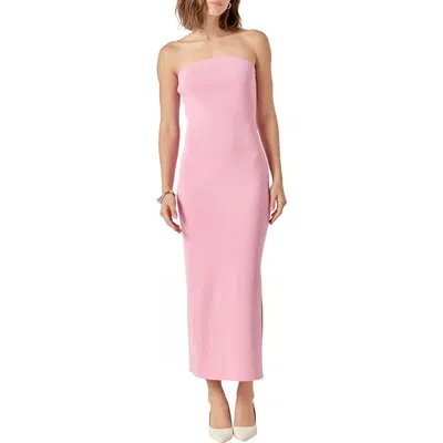 Endless Rose Strapless Knit Midi Dress In Pink