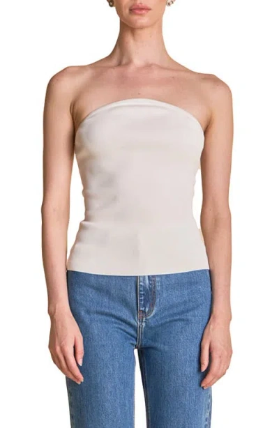 Endless Rose Strapless Knit Top In White