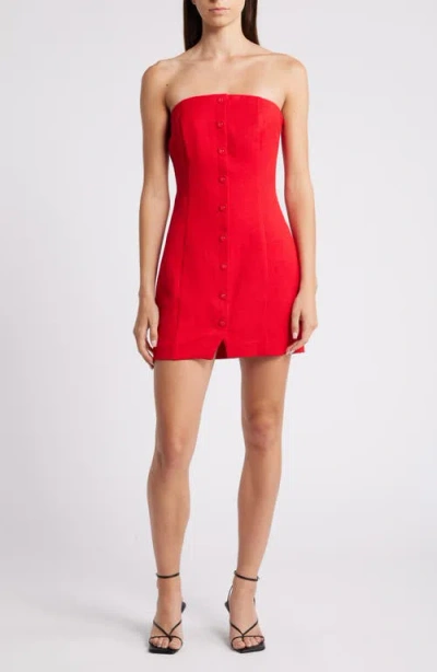 ENDLESS ROSE ENDLESS ROSE STRAPLESS LINEN BLEND MINIDRESS