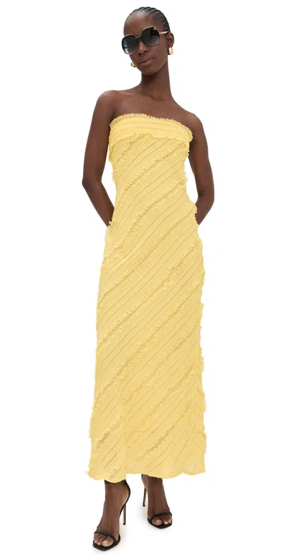 Endless Rose Strapless Maxi Dress Butter In Yellow