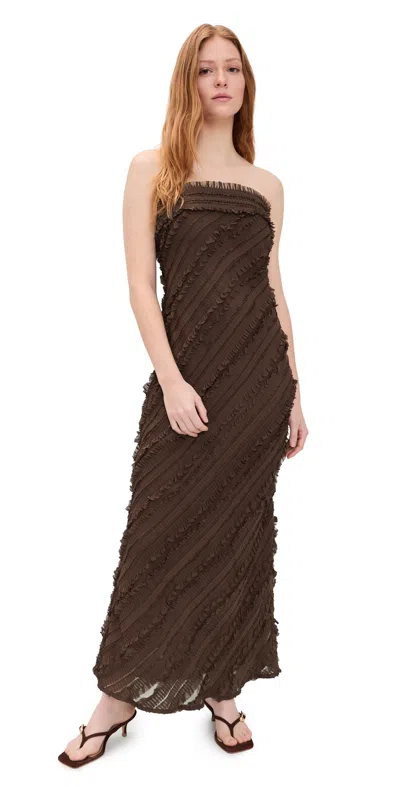 Endless Rose Strapless Maxi Dress Chocolate In Brown