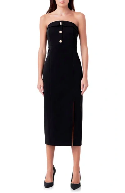 Endless Rose Women's Strapless Midi Dress In Black