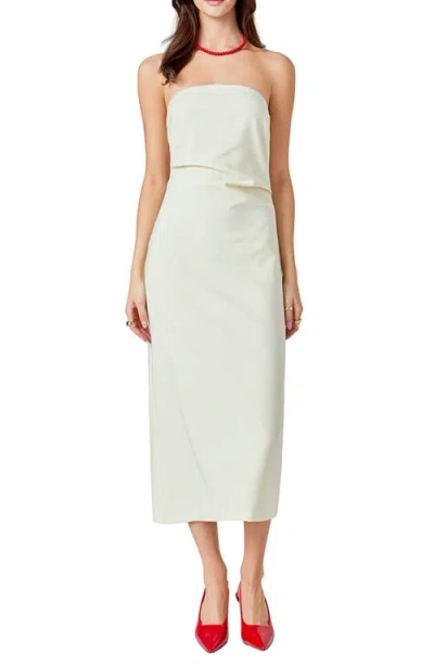 Endless Rose Strapless Midi Dress In White