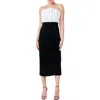 Endless Rose Strapless Mix Media Cocktail Midi Dress In Ivory