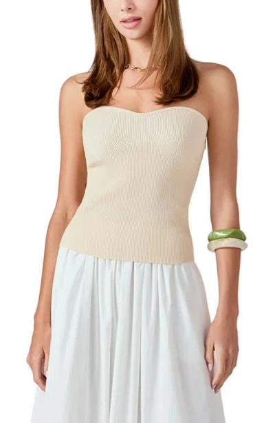 Endless Rose Strapless Rib Top In Neutral