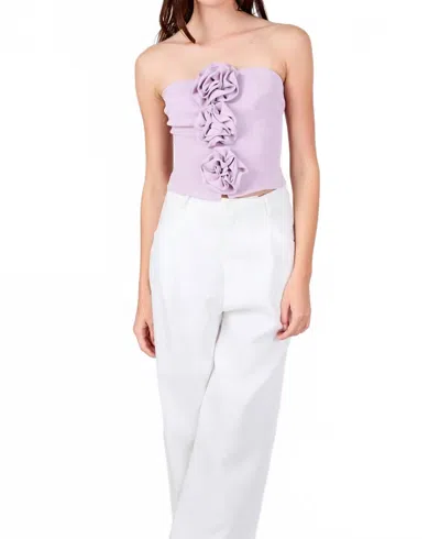 ENDLESS ROSE STRAPLESS ROSE TOP IN LAVENDER