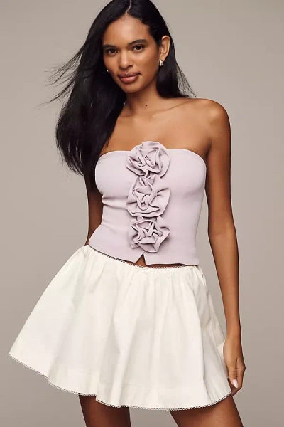 Endless Rose Strapless Rosette Top In Purple