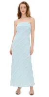 Endless Rose Ruffle Strapless Maxi Dress In Icy Blue