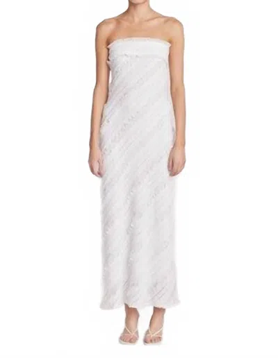Endless Rose Strapless Ruffled Maxi Dress In White