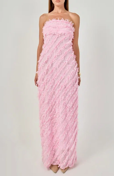 Endless Rose Strapless Ruffled Maxi Dress In Pink