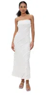 Endless Rose Ruffle Strapless Maxi Dress In White