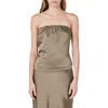 Endless Rose Strapless Satin Top In Espresso