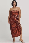 Endless Rose Strapless Sequin Midi Dress In Multi