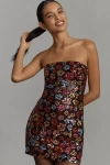 Endless Rose Floral Sequin Strapless Minidress In Multicolor