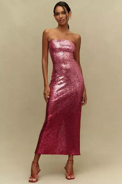 Endless Rose Strapless Sequin Slim Maxi Dress In Pink
