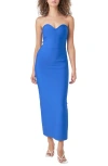 Endless Rose Strapless Sweetheart Neck Knit Dress In Blue