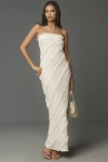 Endless Rose Ruffle Strapless Maxi Dress In White