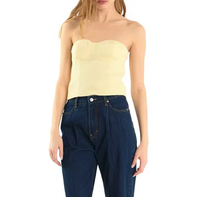 Endless Rose Strapless Tweed Corset Top In Butter