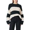 Endless Rose Stripe Chunky Sweater In Black/cream