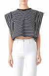 Endless Rose Stripe Crop T-shirt In Multi