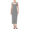 Endless Rose Stripe Knit Midi Dress In White/black