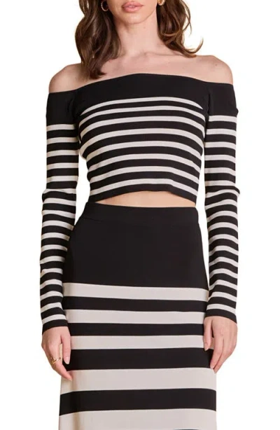 Endless Rose Stripe Off The Shoulder Sweater