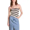 Endless Rose Stripe Open Stitch Tube Top In Neutral