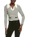 Endless Rose Striped Collared Wool-blend Sweater In Multi