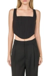 Endless Rose Structured Crop Corset Top In Black
