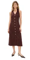 Endless Rose Suede Fitted Midi Dress Chocolate In Brown