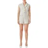 Endless Rose Suited Tweed Romper In White/gold