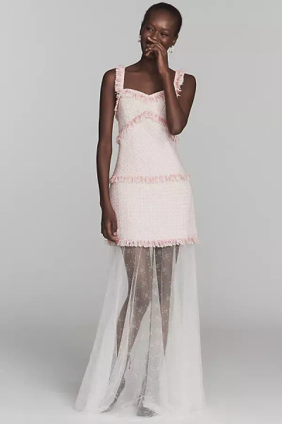 Endless Rose Sweetheart Twofer Sheer Maxi Dress In Pink