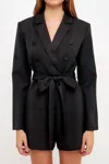 Endless Rose Taega Blazer Romper In Black In Black