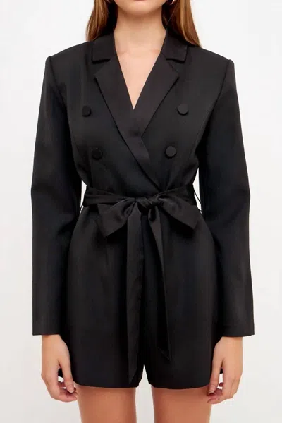 Endless Rose Taega Blazer Romper In Black