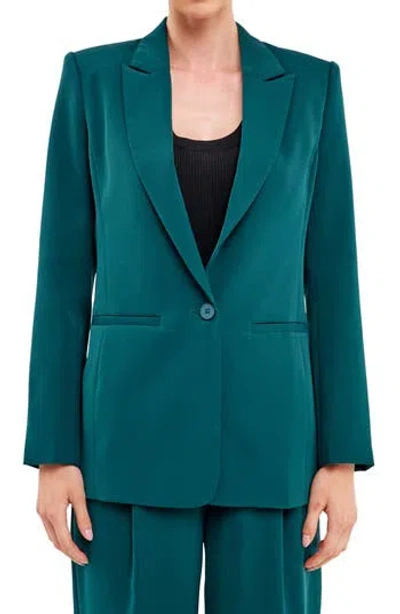 Endless Rose Tailored Single Button Blazer In Blue