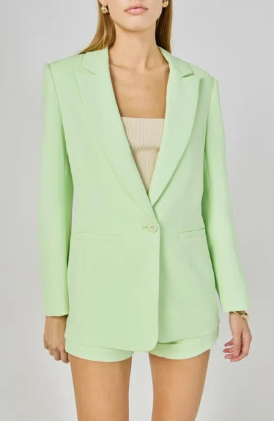 Endless Rose Tailored Single Button Blazer In Green