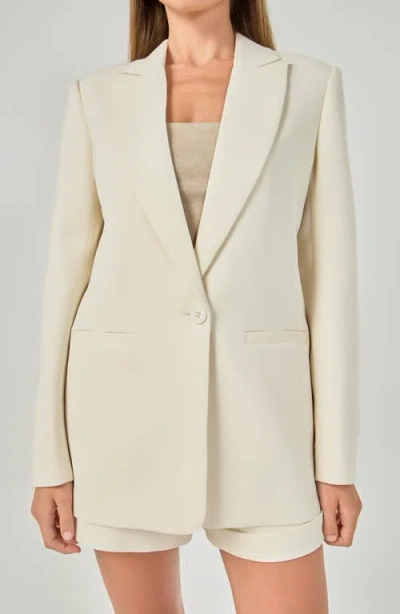 Endless Rose Tailored Single Button Blazer In Neutral