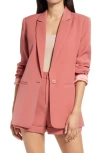 Endless Rose Tailored Single Button Blazer In Pink
