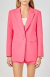 Endless Rose Tailored Single Button Blazer In Pink
